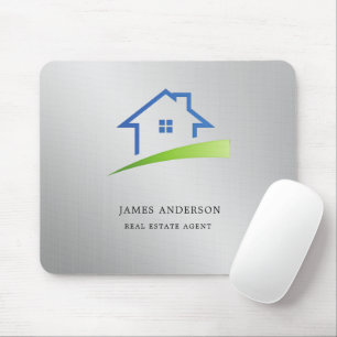 Luxus-Silber-Metall Immobilienmakler-Geschäft Mousepad