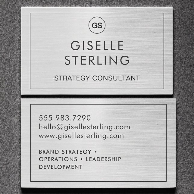 Luxus-Silber-Monogramm modern Visitenkarte (Von Creator hochgeladen)