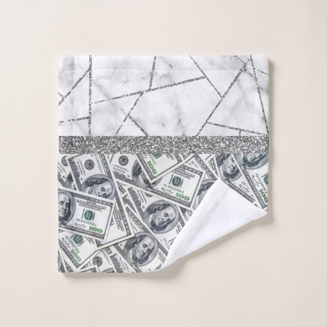 Luxus Silbergeländer Innenbereich Marmor Glitzer S Waschlappen (Waschlappen)