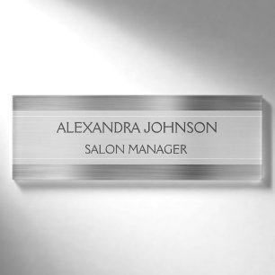 Luxus Silver Beruflich Foil Modern Namenschild
