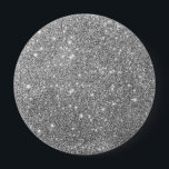 Luxus Silver Glitzer Button<br><div class="desc">Luxuriöser silberner Glitzer Chic Round Button.</div>