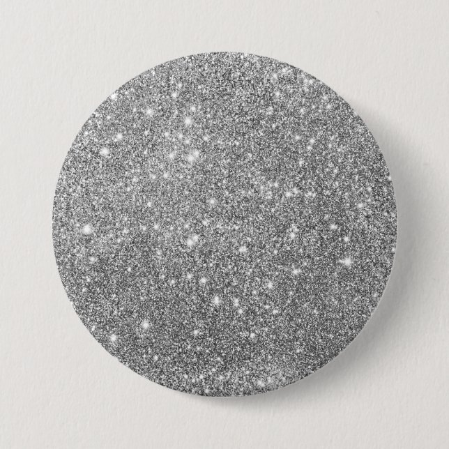 Luxus Silver Glitzer Button (Vorderseite)