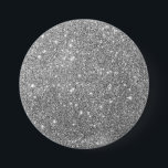 Luxus Silver Glitzer Button<br><div class="desc">Luxuriöser silberner Glitzer Chic Round Button.</div>