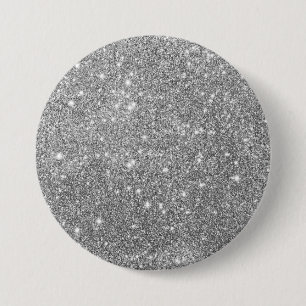 Luxus Silver Glitzer Button
