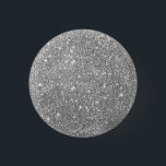 Luxus Silver Glitzer Button<br><div class="desc">Luxuriöser silberner Glitzer Chic Round Button.</div>