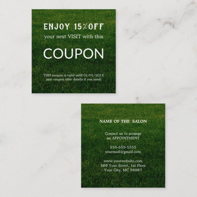 Luxus Silver Glitzer Salon Supplies Rabattkarte (Vorne/Hinten)