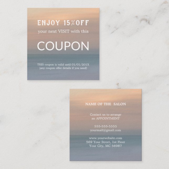 Luxus Silver Glitzer Salon Supplies Rabattkarte (Vorne/Hinten)