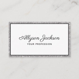 Luxus Silver Glitzer Script Business Card Visitenkarte