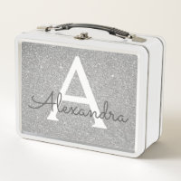 Luxus Silver Glitzer & Sparkle Monogram