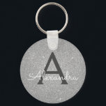 Luxus Silver Glitzer & Sparkle Monogram Schlüsselanhänger<br><div class="desc">Luxuriöse Silver Imitate Glitzer und sparkle Elegant Key Kette. Diese Schlüsselanhänger können auf Ihren Vor- und Vornamen angepasst werden und sind ein perfektes Brautparty-,  Junggeselinnen-Abschied- oder Geburtstagsgeschenk.</div>