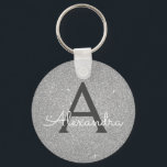 Luxus Silver Glitzer & Sparkle Monogram Schlüsselanhänger<br><div class="desc">Luxuriöse Silver Imitate Glitzer und sparkle Elegant Key Kette. Diese Schlüsselanhänger können auf Ihren Vor- und Vornamen angepasst werden und sind ein perfektes Brautparty-,  Junggeselinnen-Abschied- oder Geburtstagsgeschenk.</div>