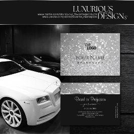 Luxus Silver Glitzer Sparkle Stars hinzufügen Logo Visitenkarte