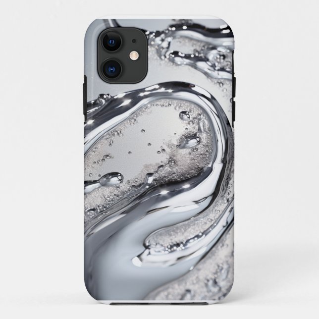 Luxus Silver Glitzer Water - Glitzer Case (Rückseite)