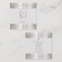 Luxus Silver Rose Gold Verzierte Ornamente Initial