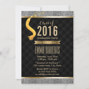 Luxus Silver Sequin Border Moderner Abschluss Einladung