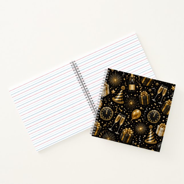 Luxus-Silvester-Feierpattern Notizbuch (Innenseite)