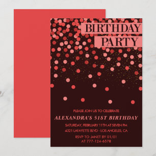 Luxus-Sparkle-Glitter-Konfetti 51. Geburtstag Einladung