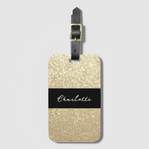Luxus Sparkle Gold Glitzer Name Gepäckanhänger