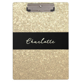 Luxus Sparkle Gold Glitzer Name Klemmbrett