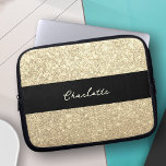 Luxus Sparkle Gold Glitzer Name Laptopschutzhülle<br><div class="desc">Luxus Sparkle Gold Glitzer Name Laptop Sleeve</div>