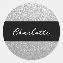 Luxus Sparkle Silver Glitzer Name