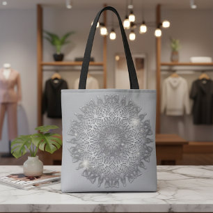Luxus-Sparkling-Silber-Metall-Mandala Tasche