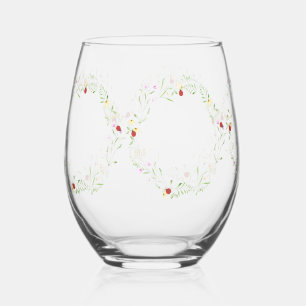 Luxus Spring Wildblume ladybug Garden Pattern Weinglas Ohne Stiel