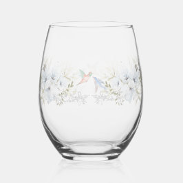 Luxus Spring Wildblume Vogel Rose Garten Nahtlos Weinglas Ohne Stiel