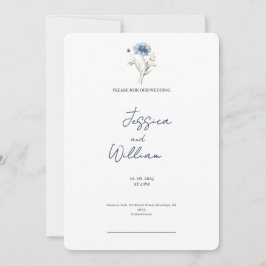 Luxus staubige blaue Rose Hochzeitseinladung Einladung