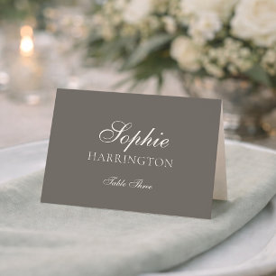 Luxus-Taupe-Hochzeitsplatzkarte  Tischnummer