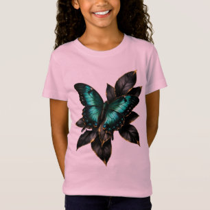 Luxus-Teal-Schmetterling-Acrylwandkunst T-Shirt