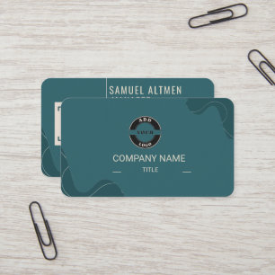 Luxus Teal und Creme Professioneller QR-Code Gesch Visitenkarte