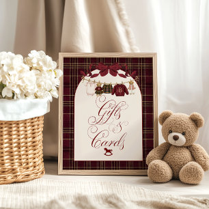 Luxus-Teddy-Baby-Shower Mädchen-Kariert Geschenkka Poster