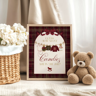Luxus-Teddy-Babyparty-Mädchen-Kariert-Rate-Süßigke Poster