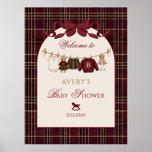 Luxus-Teddybär-Baby-Shower-Mädchen-Karobogen Poster