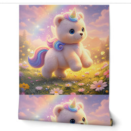 Luxus-Teddybär-Einhorn-Kinderzimmer-Tapete Tapete