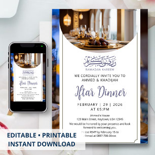 Luxus-Tischdekoration Ramadan-Iftar-Einladung Einladung