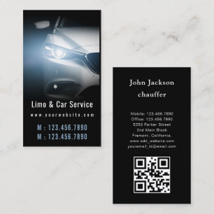 Luxus-Transportwagen QR-Code Blau & Schwarz Visitenkarte