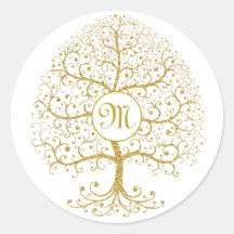 Luxus Tree of Life Gold Modernes Monogramm