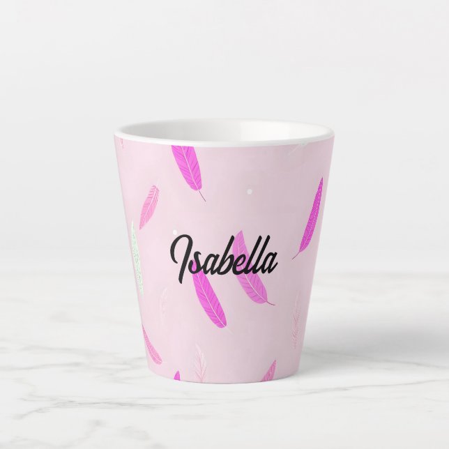 Luxus-Trend-Federn-Boho-Kollektion Milchtasse (Vorderseite)