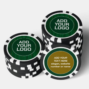 Luxus-Trend Grün Gold Leinen Textur Kollektion Pokerchips