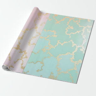 Luxus-Trendy-Blush-Pink-Soft-Mint-Gold-Kollektion Geschenkpapier