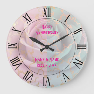Luxus-Trendy-Blush-Pink-Soft-Mint-Gold-Kollektion Große Wanduhr