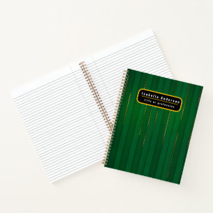 Luxus Trendy Green Gold Linen Texture Collection Notizbuch