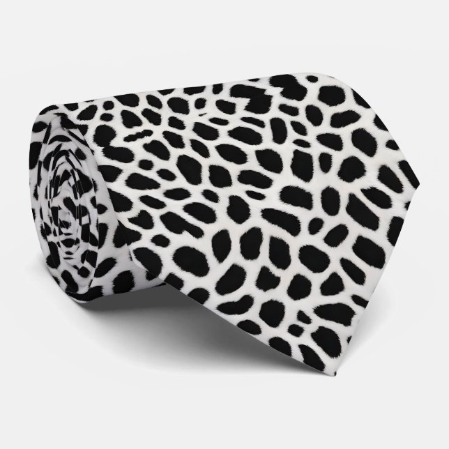 Luxus Trendy White Leopard Elegante Collection Krawatte (Gerollt)