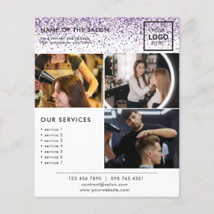 Luxus triefend glitzernd lila Salon Flyer