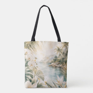 Luxus-Tropen-Küsten-Aquarell-Wandkunst Tasche