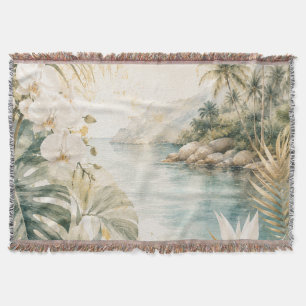 Luxus-Tropen-Küsten-Wasserfarben-Wandkunst   Decke