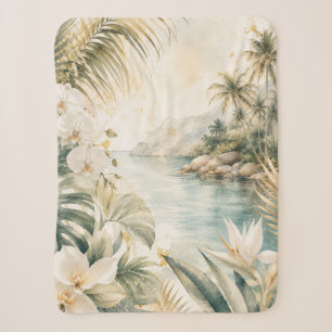 Luxus-Tropen-Küsten-Wasserfarben-Wandkunst   Sherpadecke