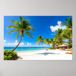 Luxus-Tropenresort-Strand Poster